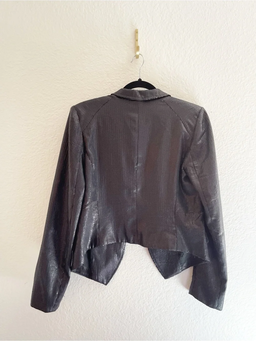 Free People Black Sequin Women's Blazer Jacket 6